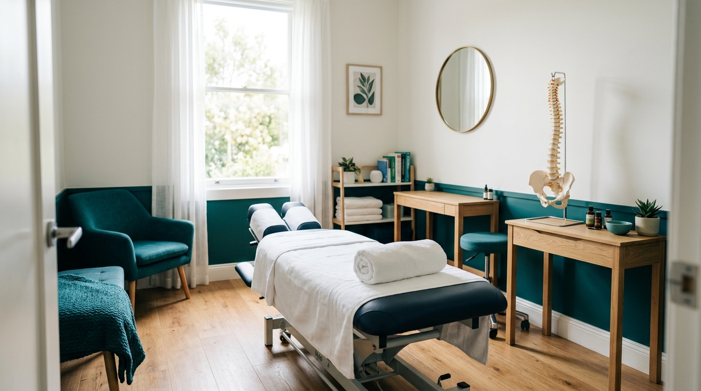 A modern chiropractic clinic treatment room