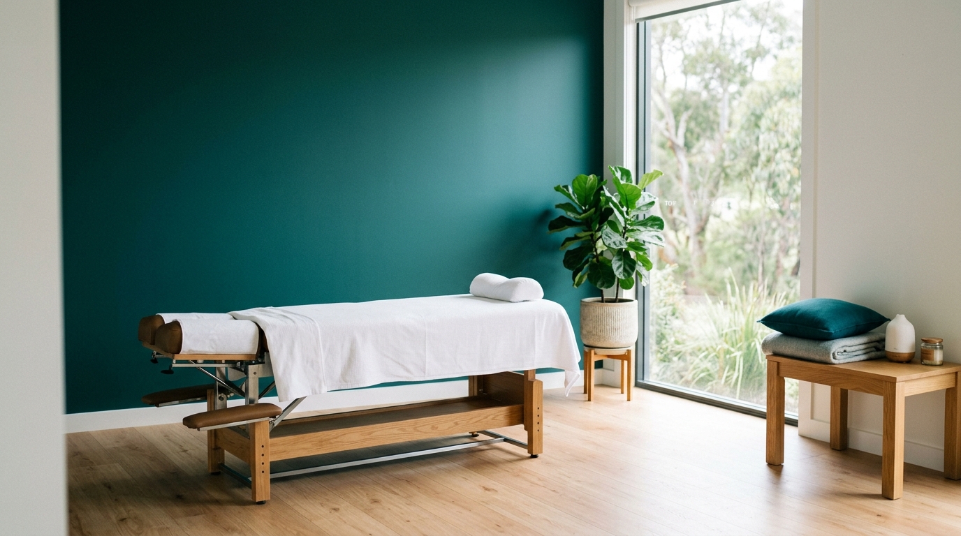 A calm, modern chiropractic clinic interior